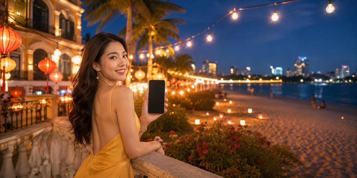Không gian baccarat live casino tại TP Hồ Chí Minh với đèn lồng truyền thống