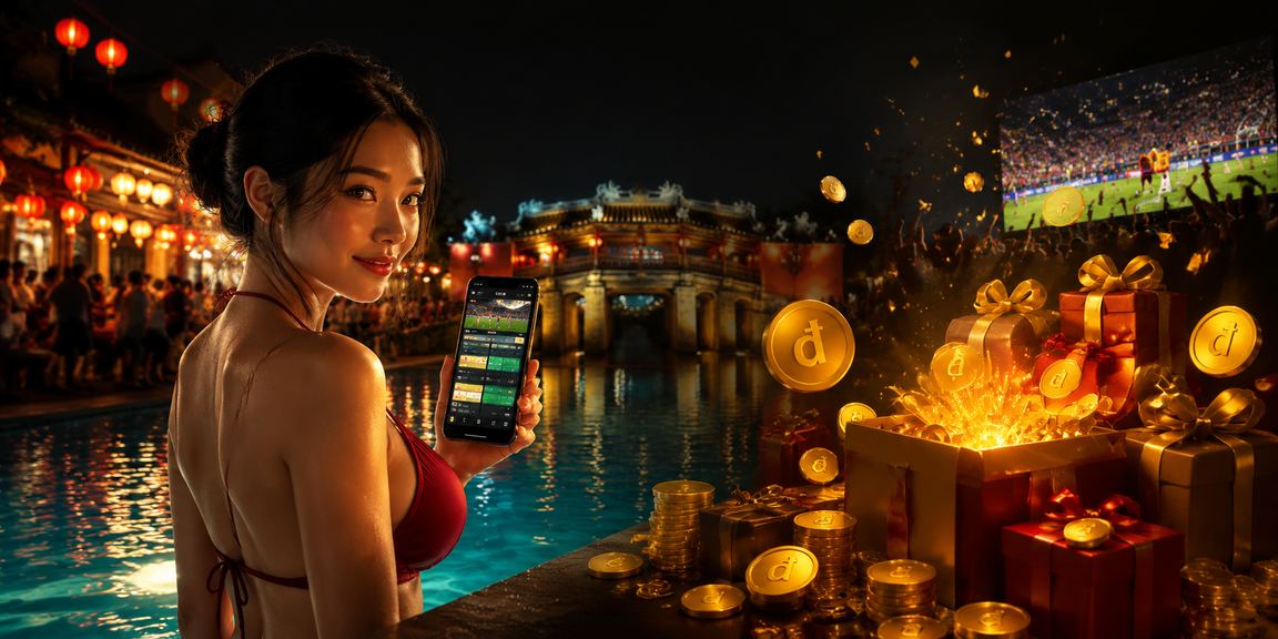 Chợ đêm Hội An lung linh ánh đèn gợi lên không khí giải trí sôi động của casino app